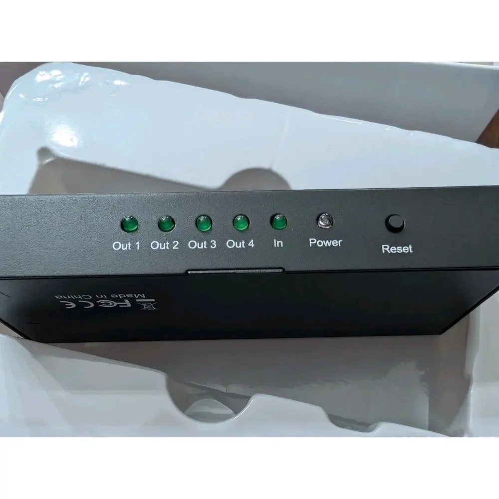 Inland 4 Port 4K UHD HDMI Splitter 1x4 HDCP 2.2 Powered Multi Display Box